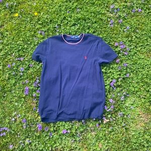 Dark blue polo shirt